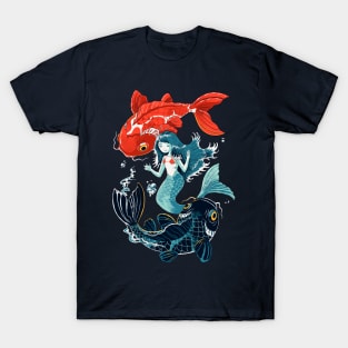 Little Mermaid and Koi Fish T-Shirt